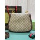 Gucci Blondie Medium Top Handle Bag Beige And Ebony Gg Supreme