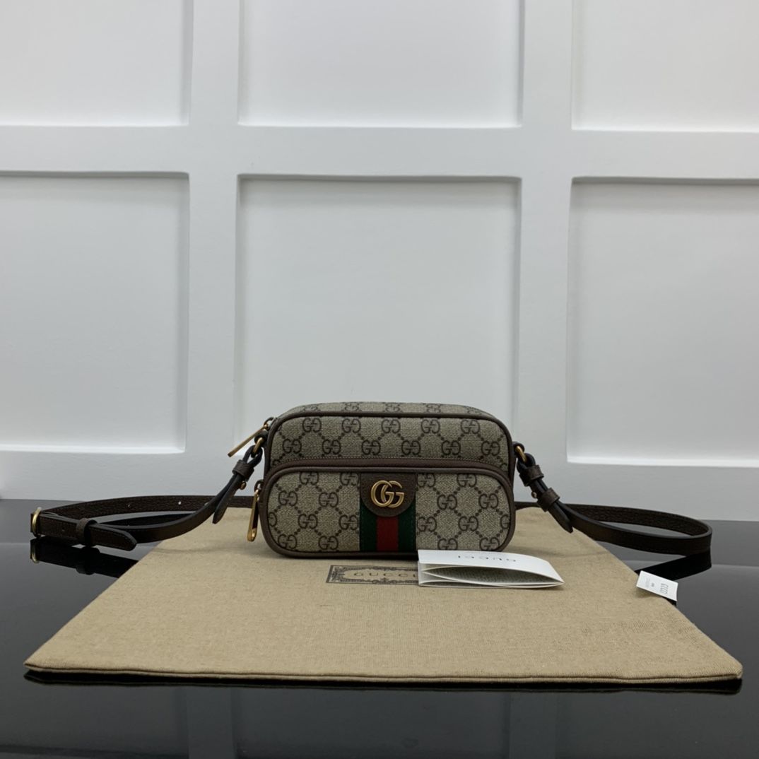 Gucci Ophidia Mini Bag Beige And Ebony Supreme