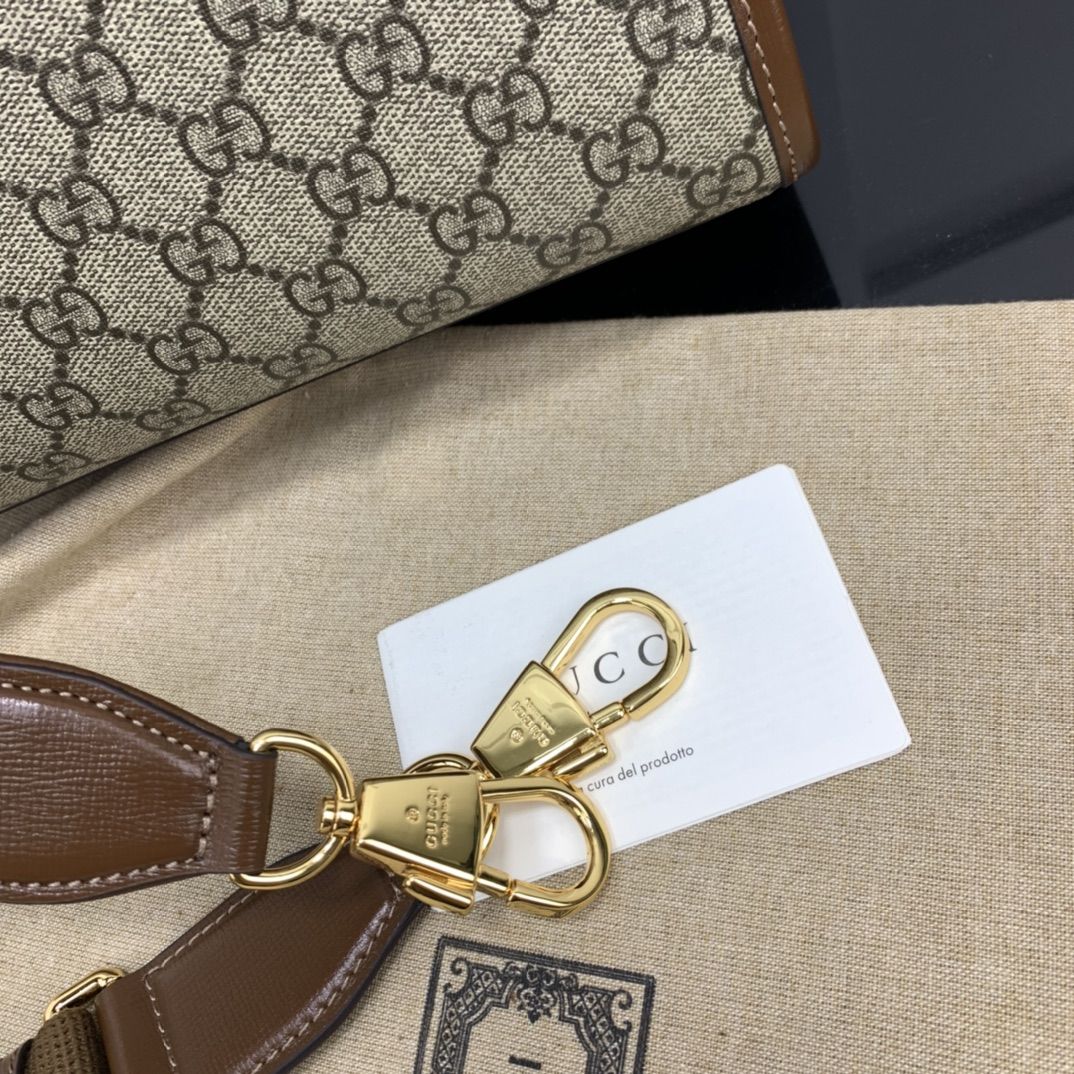 Gucci Small Tote With Interlocking G Beige And Ebony Supreme