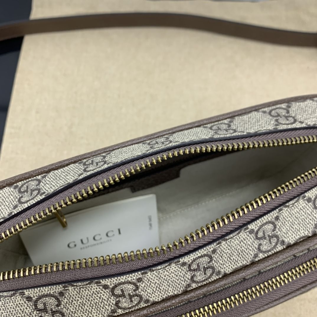 Gucci Ophidia Small Messenger Bag Beige And Ebony Supreme