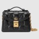 Gucci Gg Matelassé Small Top Handle Bag Black Leather