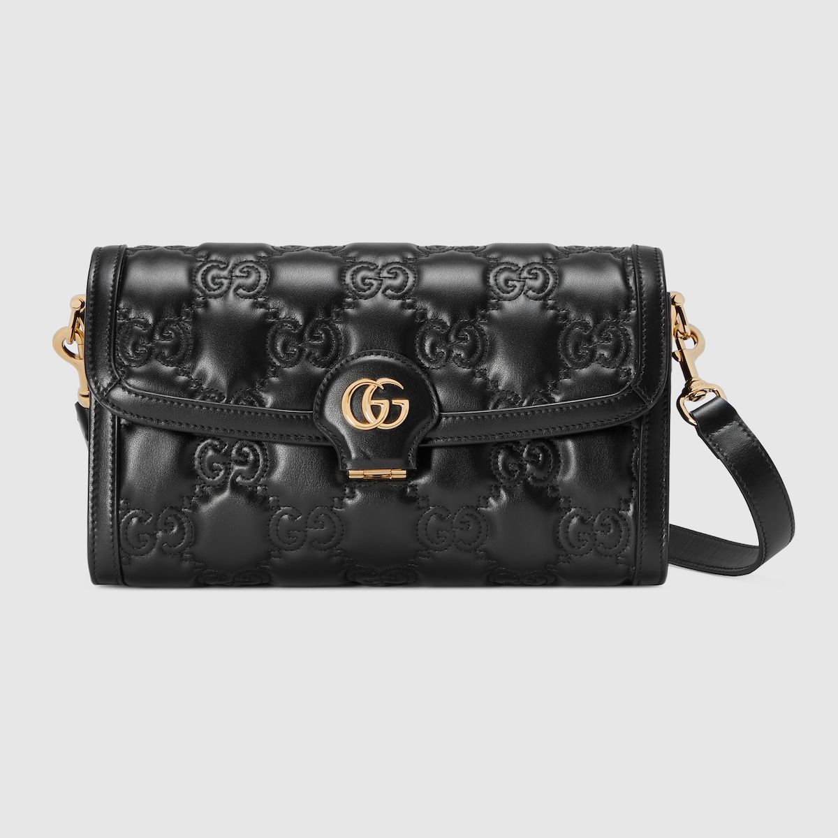 Gucci Gg Matelassé Small Bag Black Leather