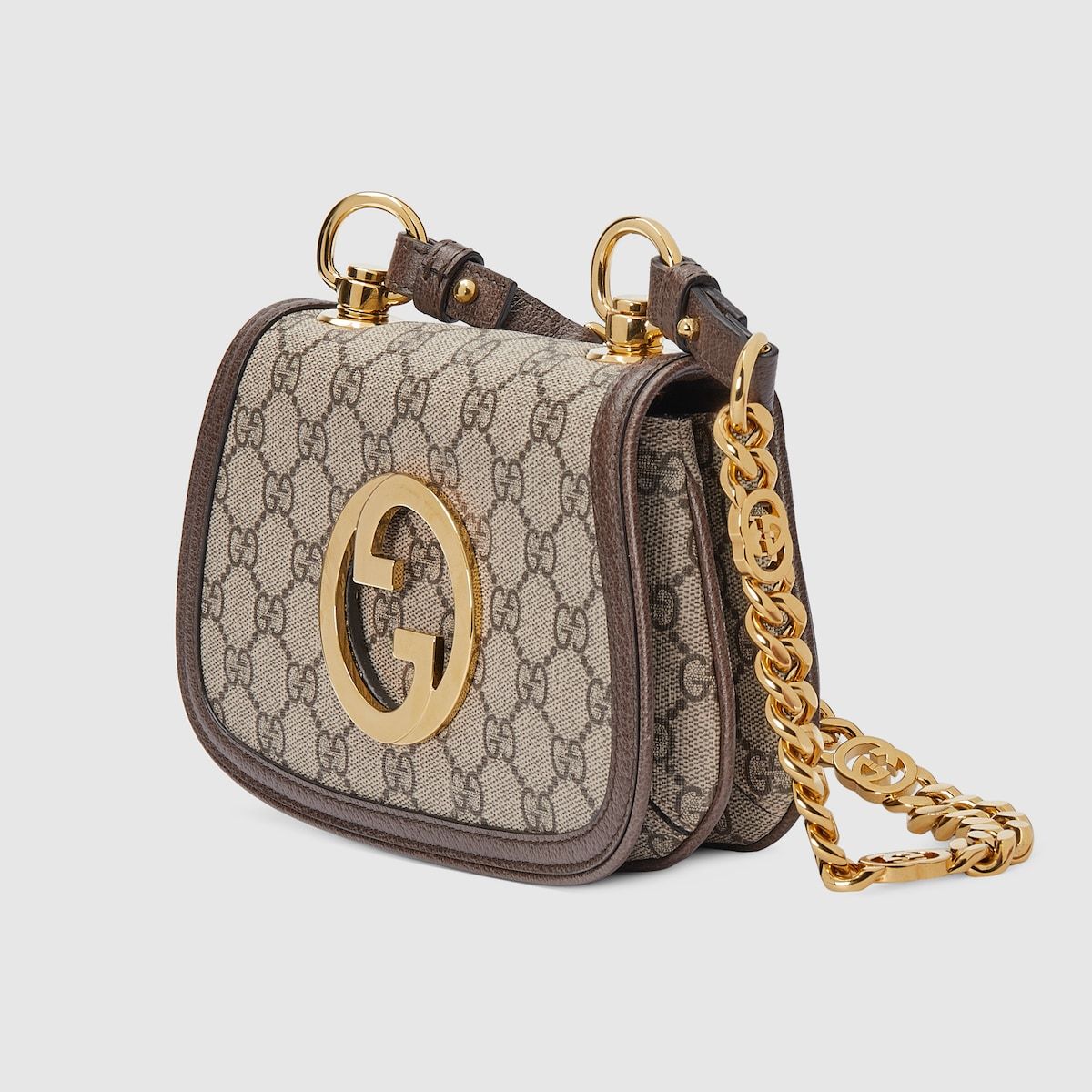 Gucci Blondie Mini Shoulder Bag Beige And Ebony Gg Supreme