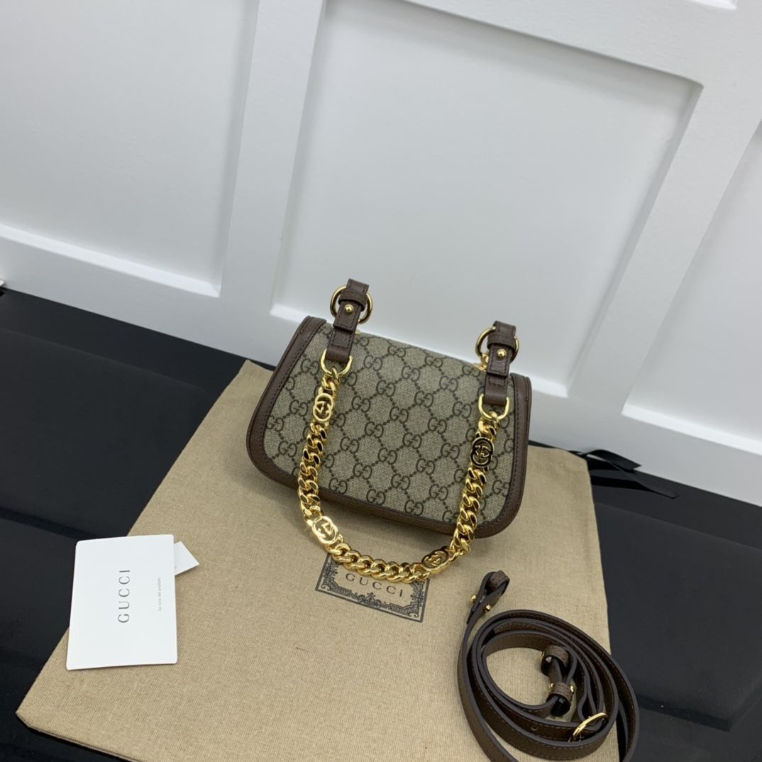 Gucci Blondie Mini Shoulder Bag Beige And Ebony Gg Supreme