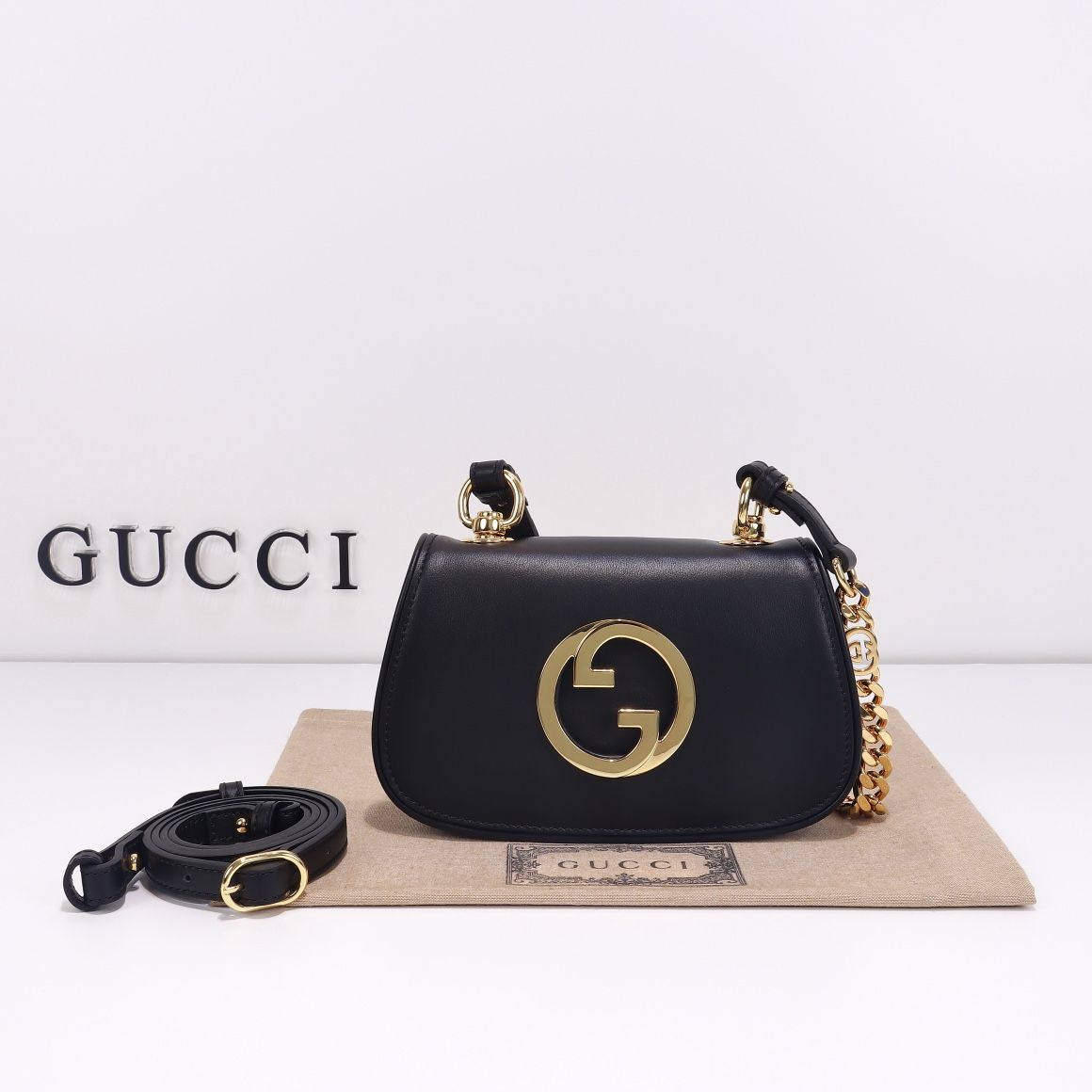 Gucci Blondie Mini Shoulder Bag Black Leather