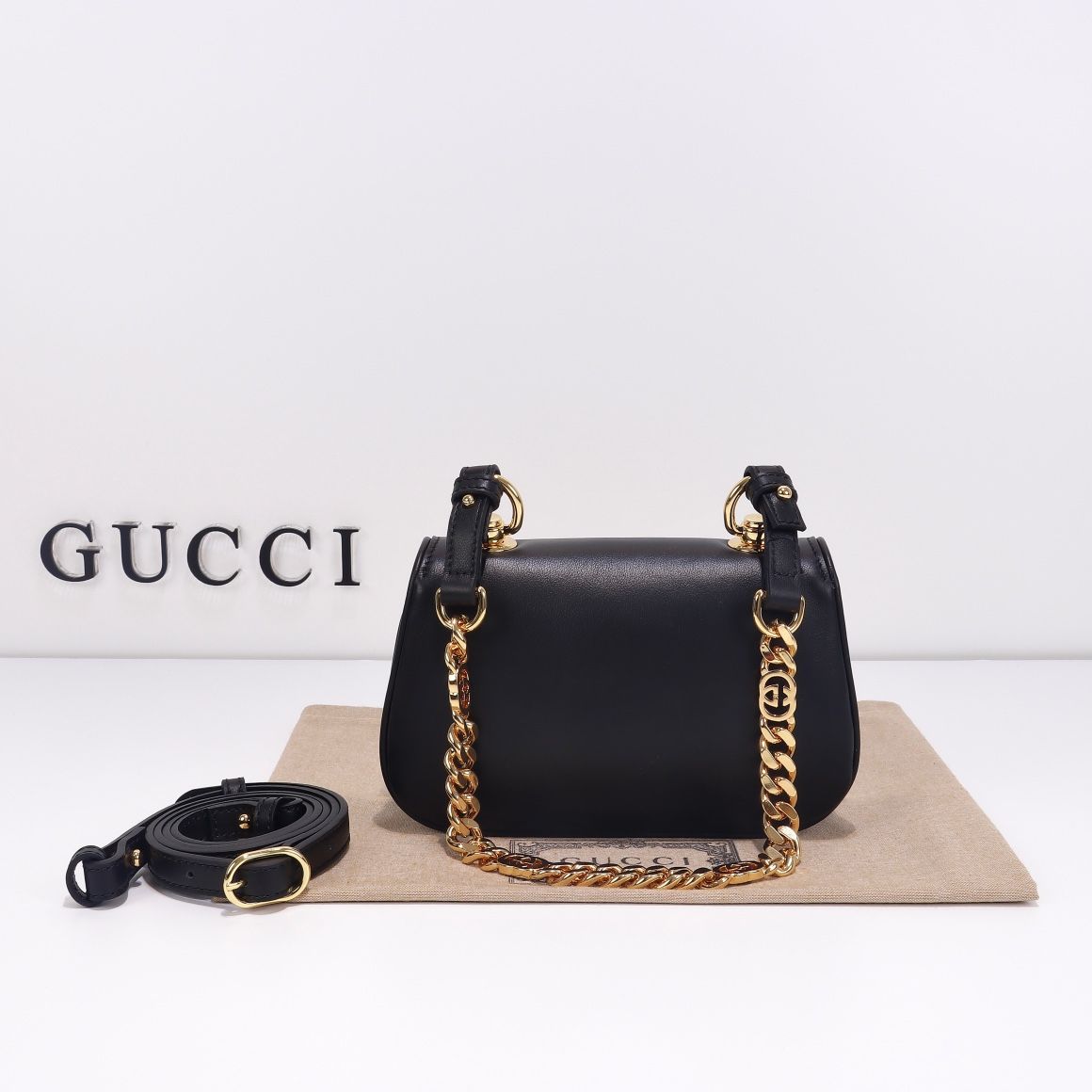 Gucci Blondie Mini Shoulder Bag Black Leather