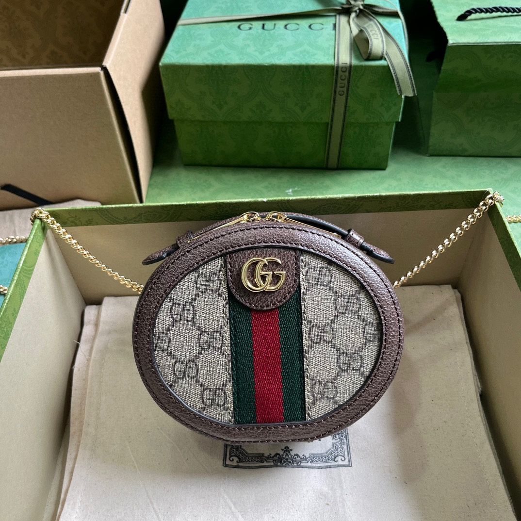 Gucci Ophidia Mini Chain Bag Beige And Ebony Supreme