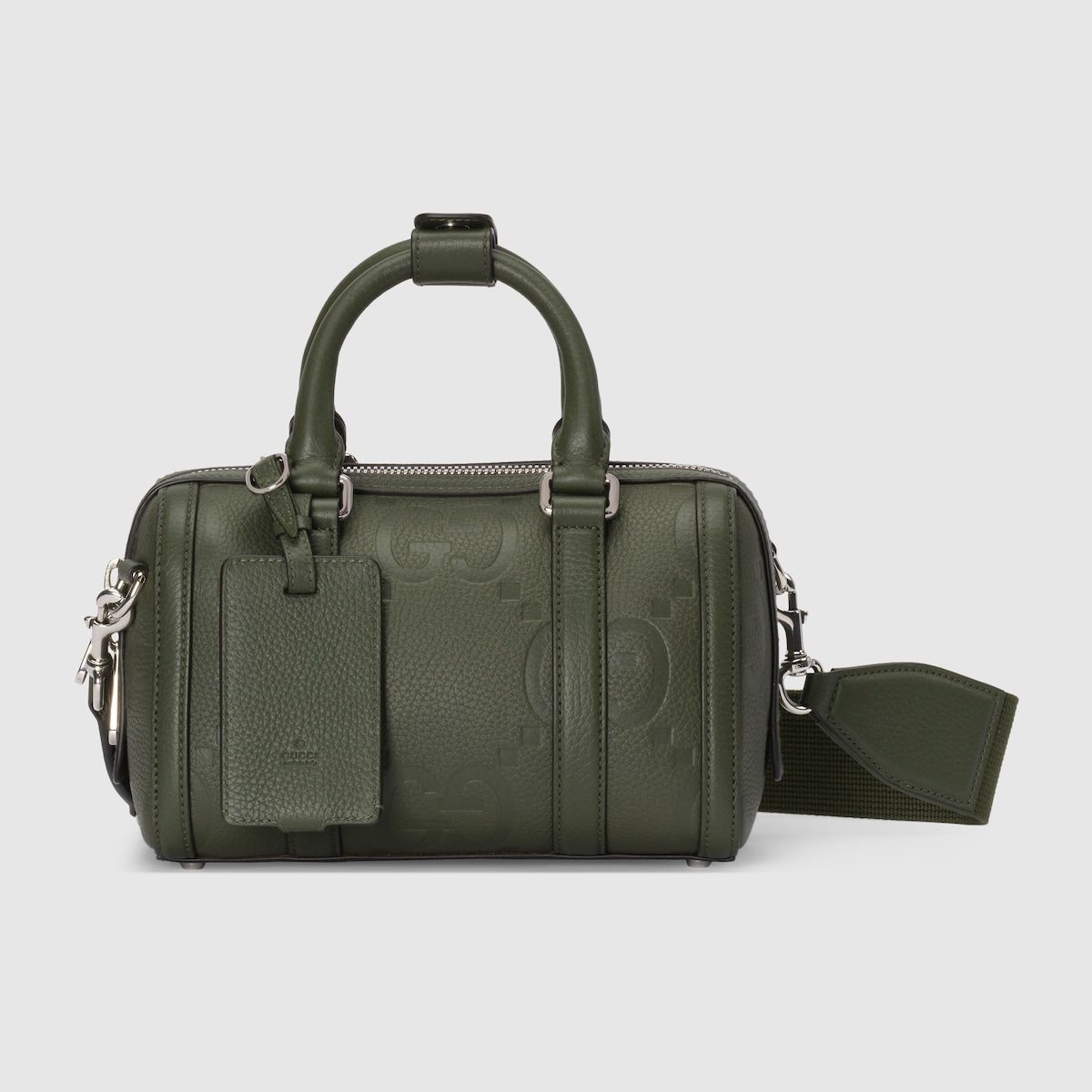 Gucci Jumbo Gg Mini Duffle Bag Dark Green Leather