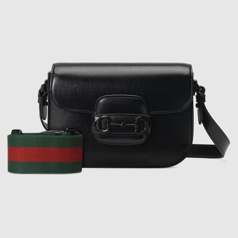 Gucci Horsebit 1955 Small Shoulder Bag Black Leather