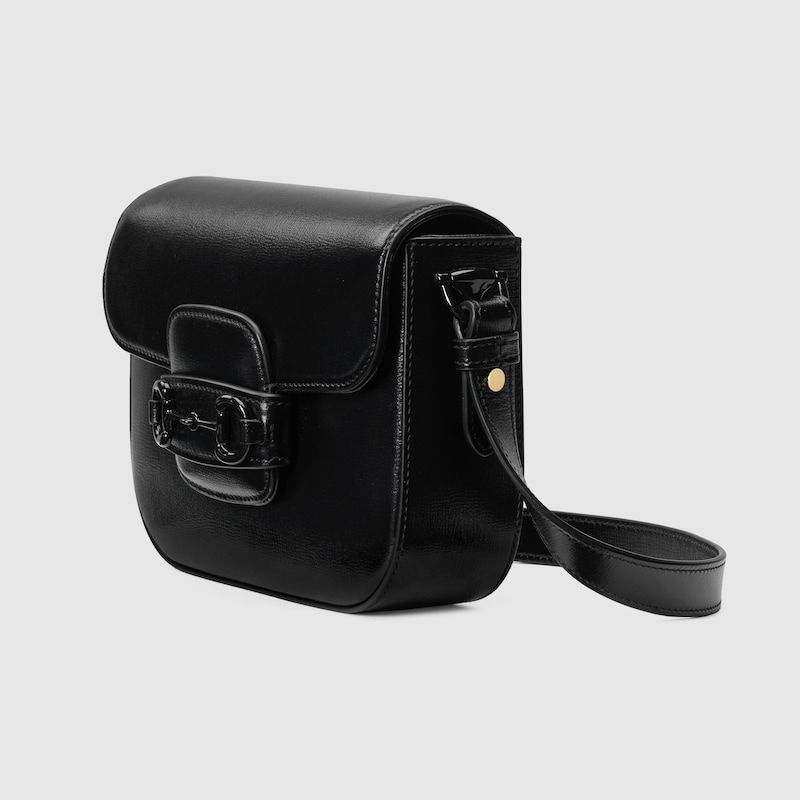 Gucci Horsebit 1955 Small Shoulder Bag Black Leather