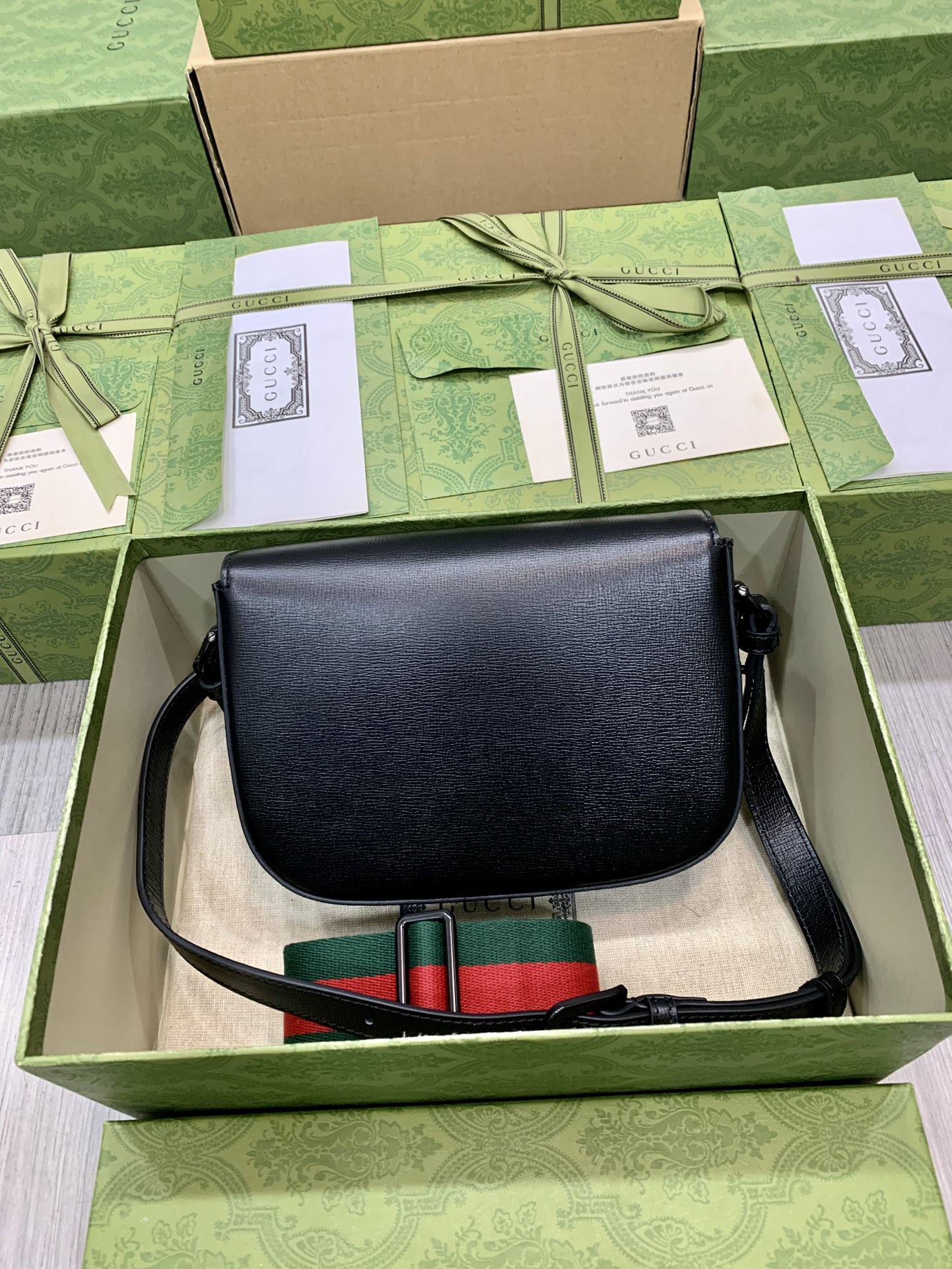 Gucci Horsebit 1955 Small Shoulder Bag Black Leather