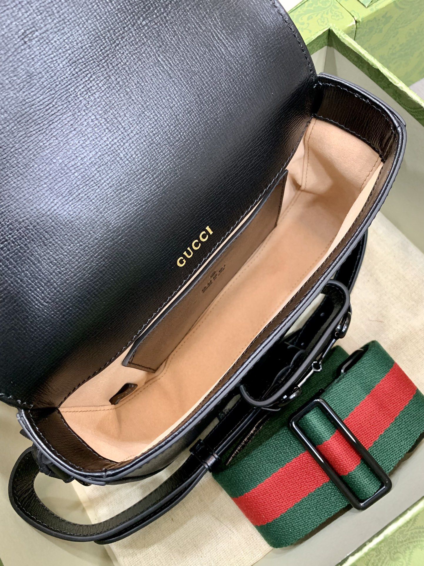 Gucci Horsebit 1955 Small Shoulder Bag Black Leather