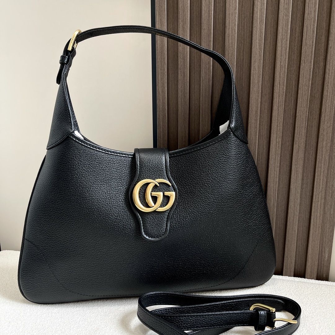 Gucci Aphrodite Medium Shoulder Bag Black Leather