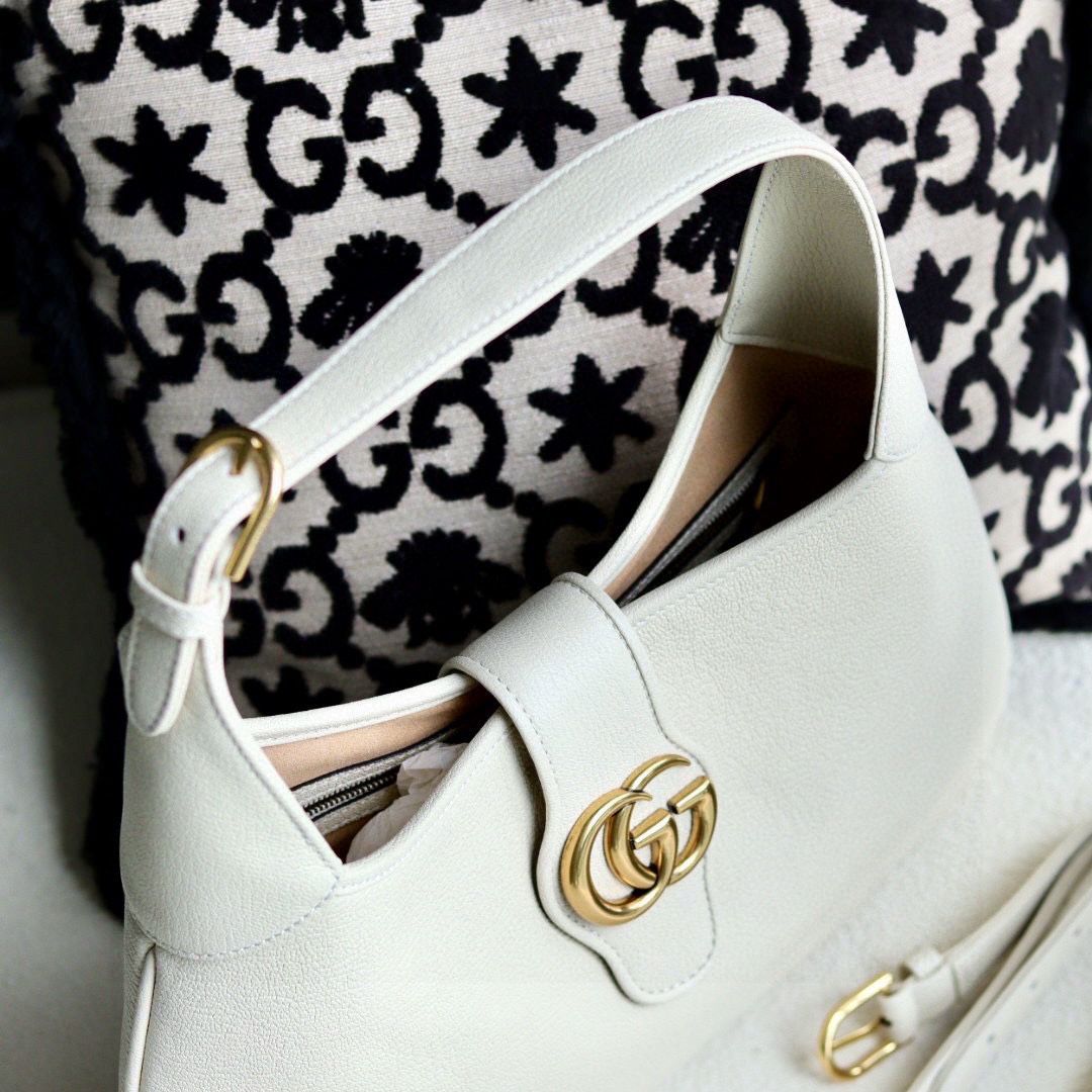 Gucci Aphrodite Medium Shoulder Bag White Leather