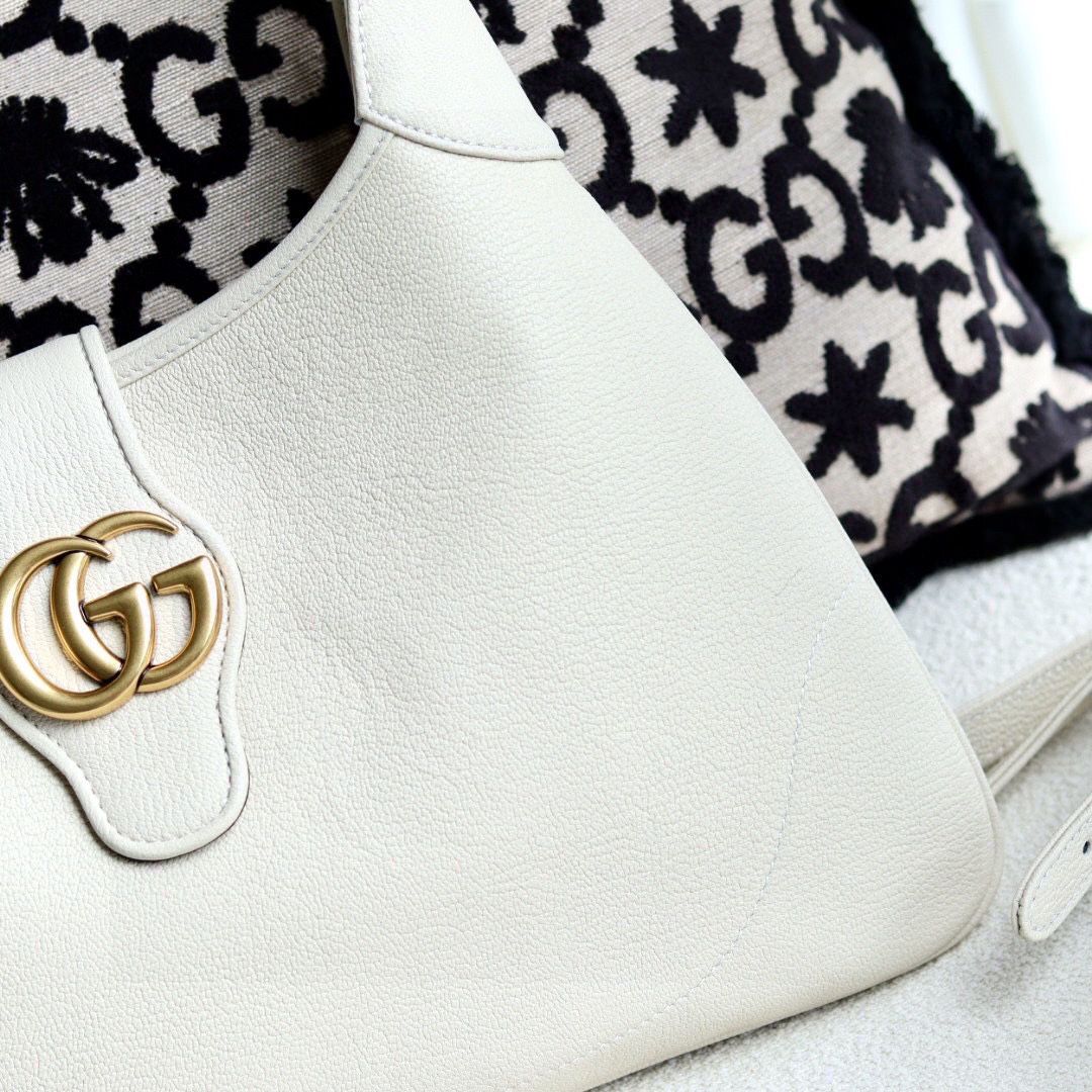 Gucci Aphrodite Medium Shoulder Bag White Leather