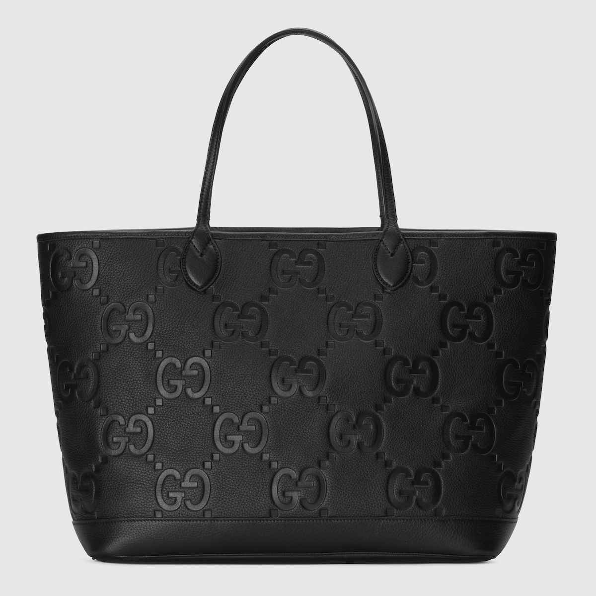 Gucci Jumbo Gg Large Tote Bag Black Leather