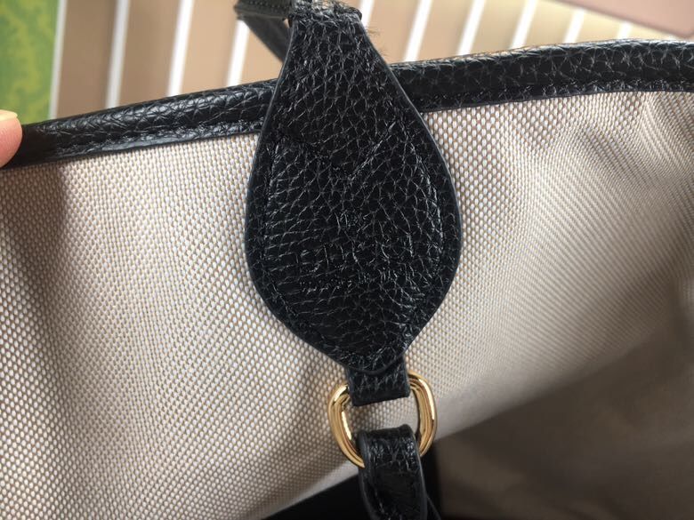 Gucci Jumbo Gg Large Tote Bag Black Leather