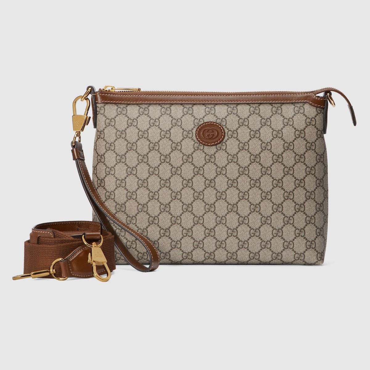 Gucci Messenger Bag With Interlocking G Beige And Ebony Supreme