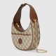 Gucci Half-Moon-Shaped Mini Bag With Interlocking G Beige And Ebony Supreme