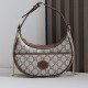 Gucci Half-Moon-Shaped Mini Bag With Interlocking G Beige And Ebony Supreme