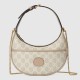 Gucci Gg Half-Moon-Shaped Mini Bag Beige And White Supreme