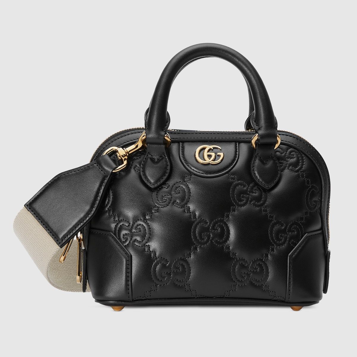 Gucci Gg Matelassé Handbag Black Leather