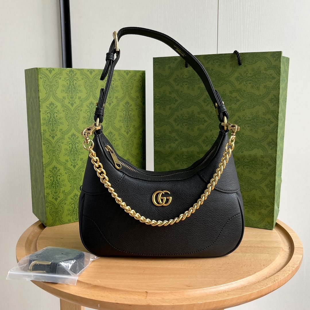 Gucci Aphrodite Small Shoulder Bag Black Leather