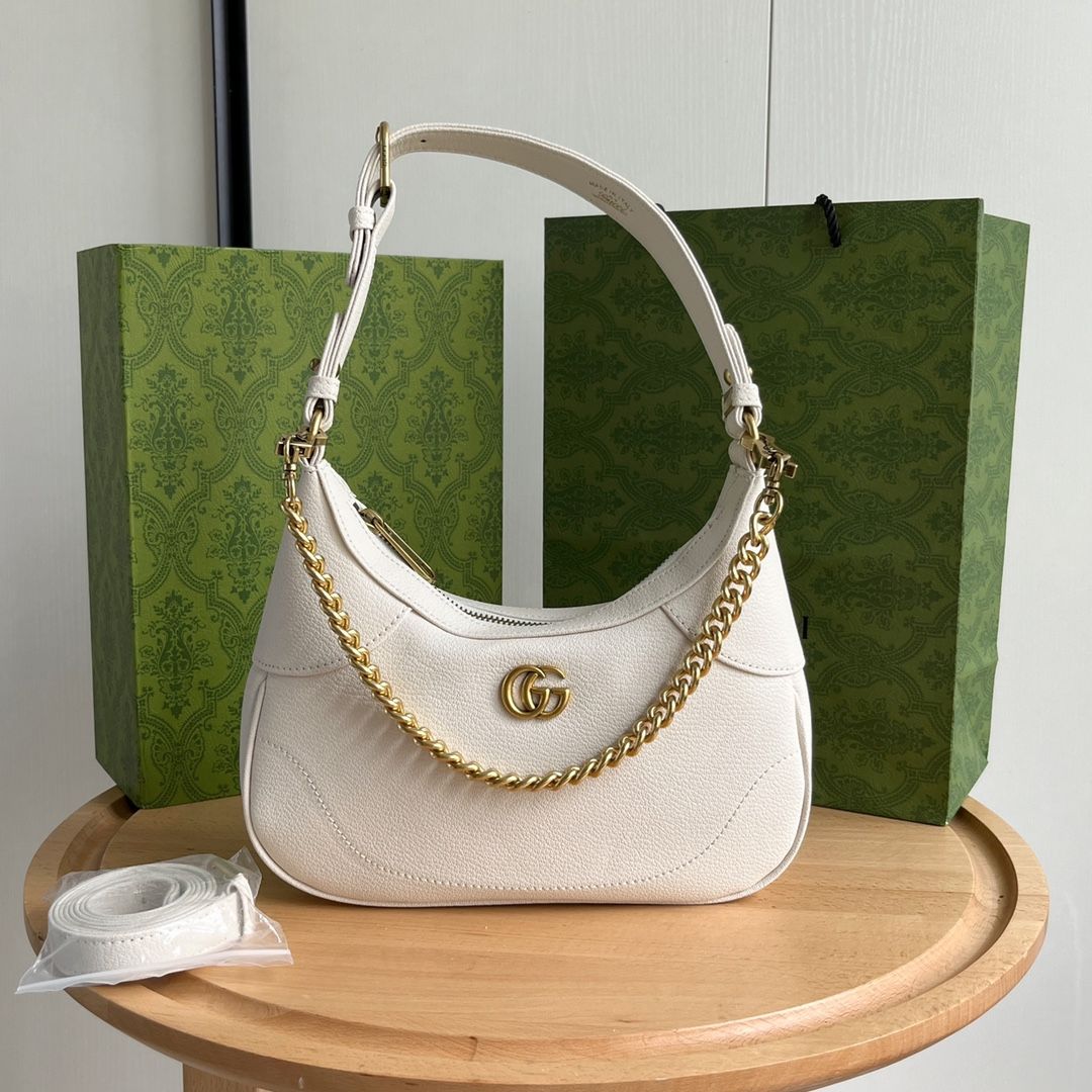 Gucci Aphrodite Small Shoulder Bag White Leather