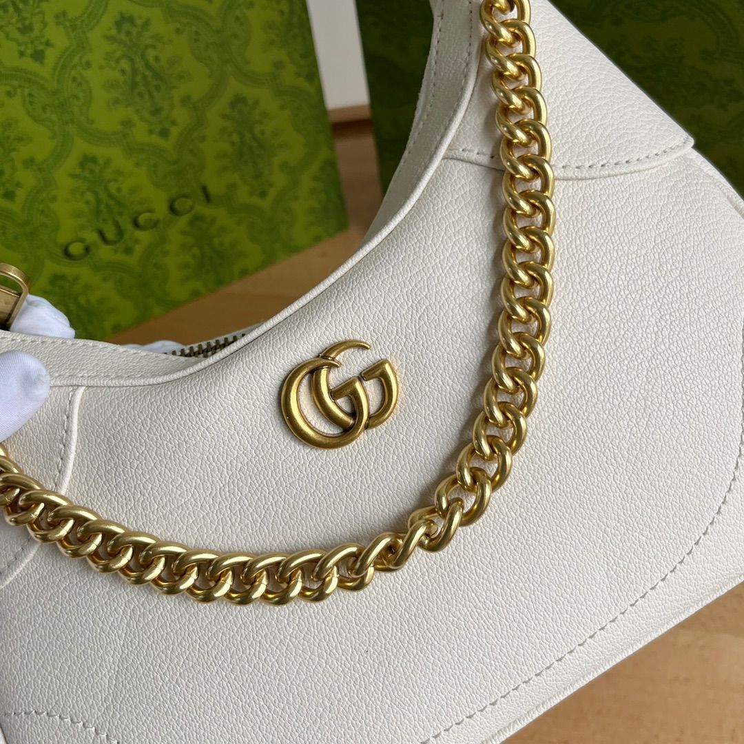 Gucci Aphrodite Small Shoulder Bag White Leather