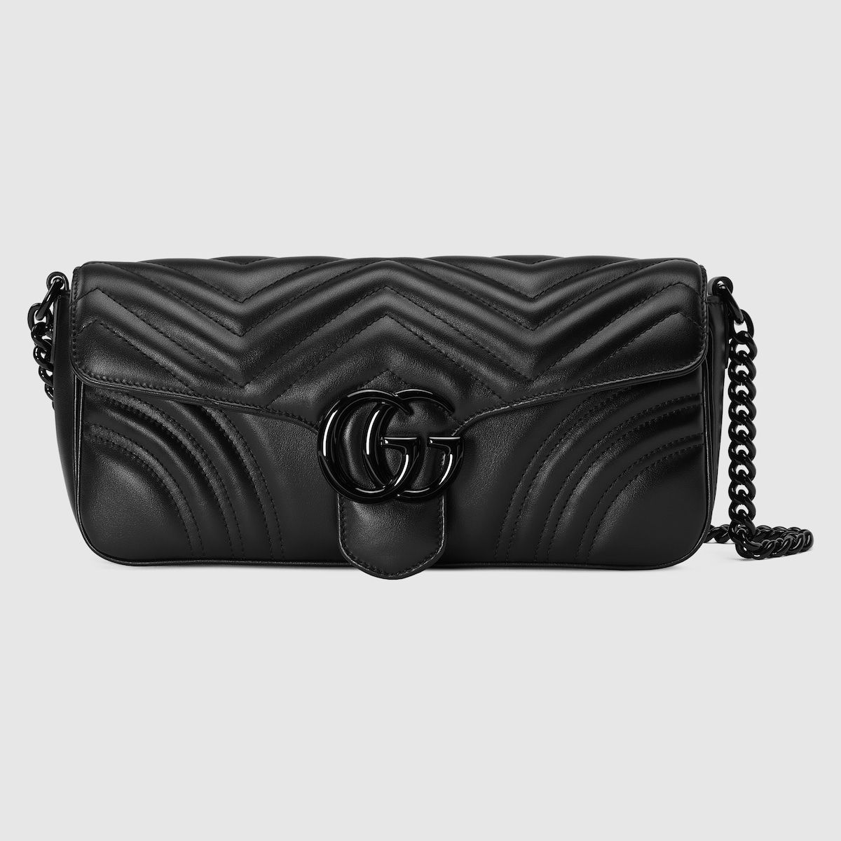 Gucci Gg Marmont Shoulder Bag Black Leather