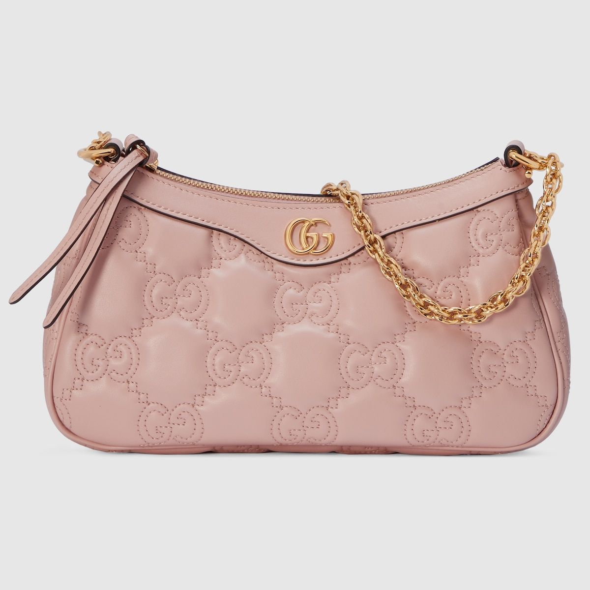 Gucci Gg Matelassé Handbag Pink Leather