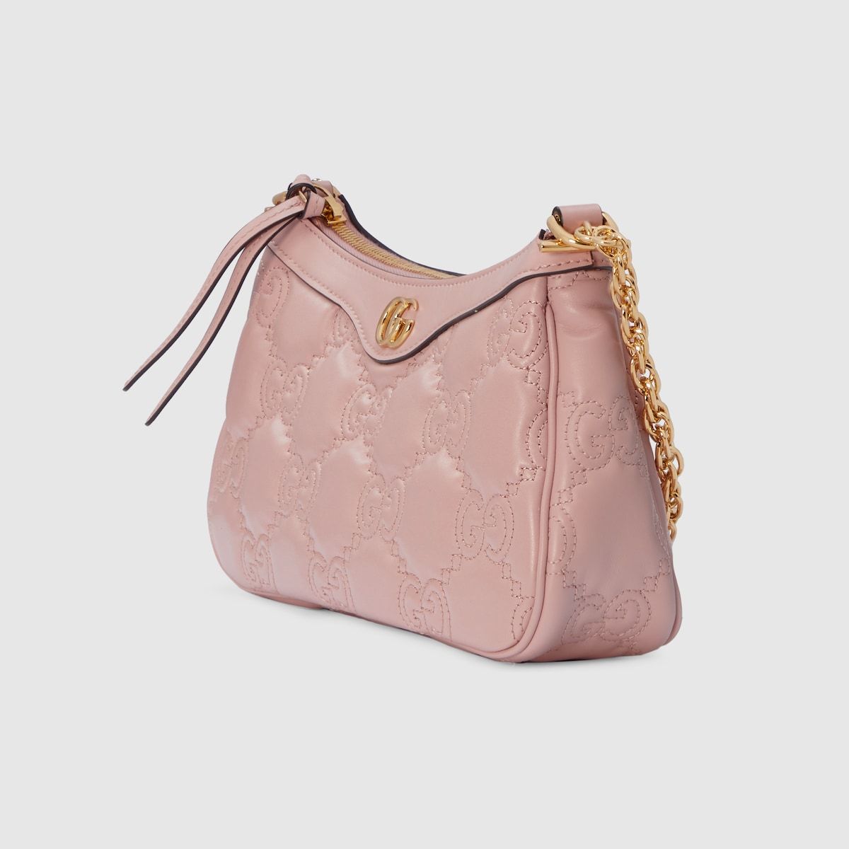 Gucci Gg Matelassé Handbag Pink Leather