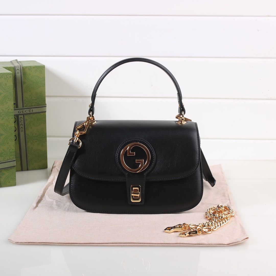 Gucci Blondie Small Top Handle Bag Black Leather