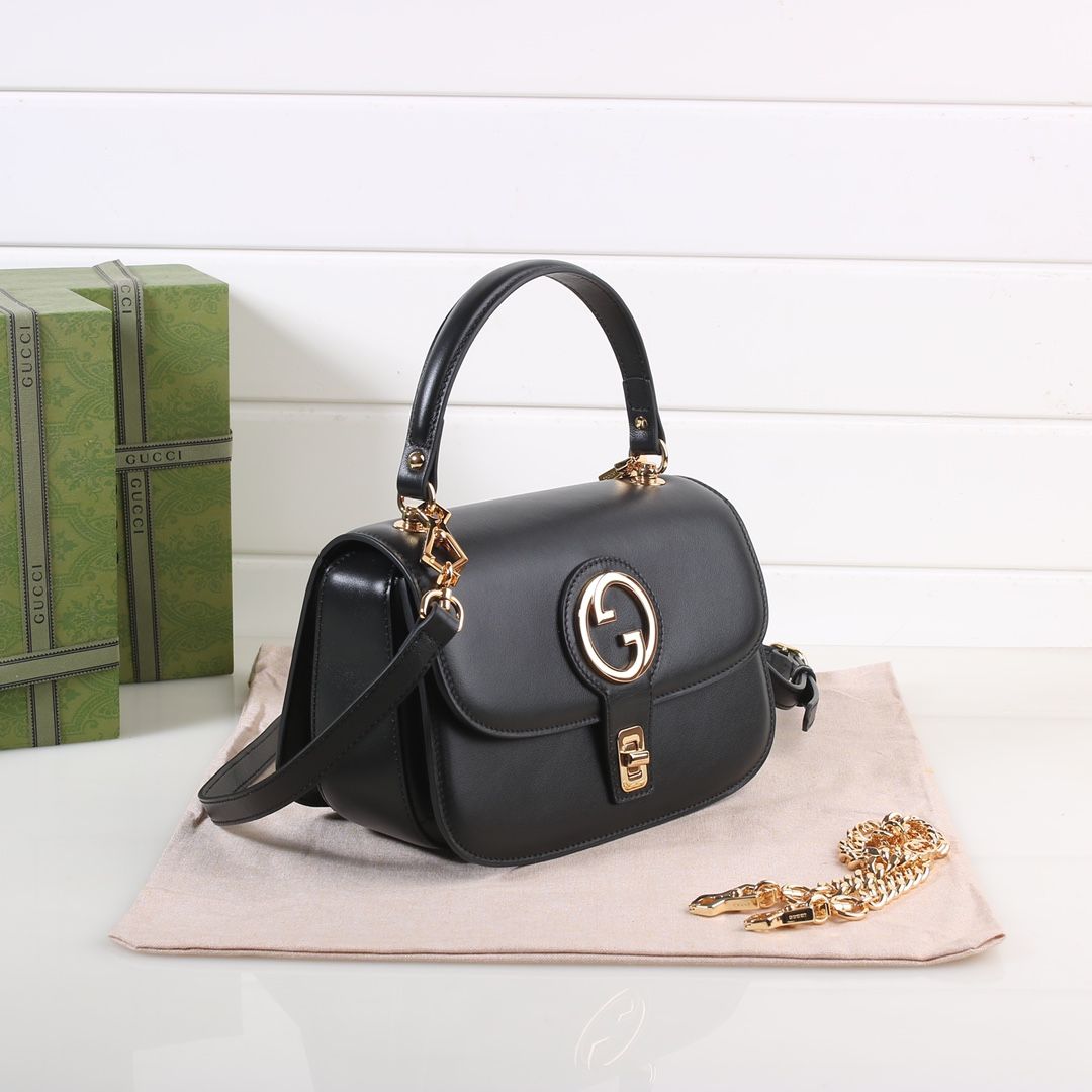 Gucci Blondie Small Top Handle Bag Black Leather