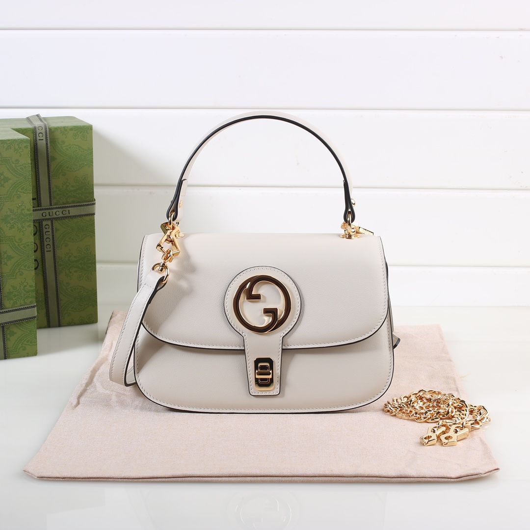 Gucci Blondie Small Top Handle Bag White Leather