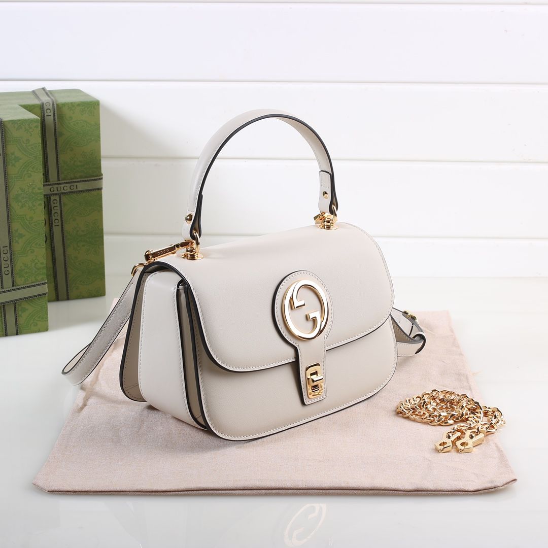 Gucci Blondie Small Top Handle Bag White Leather