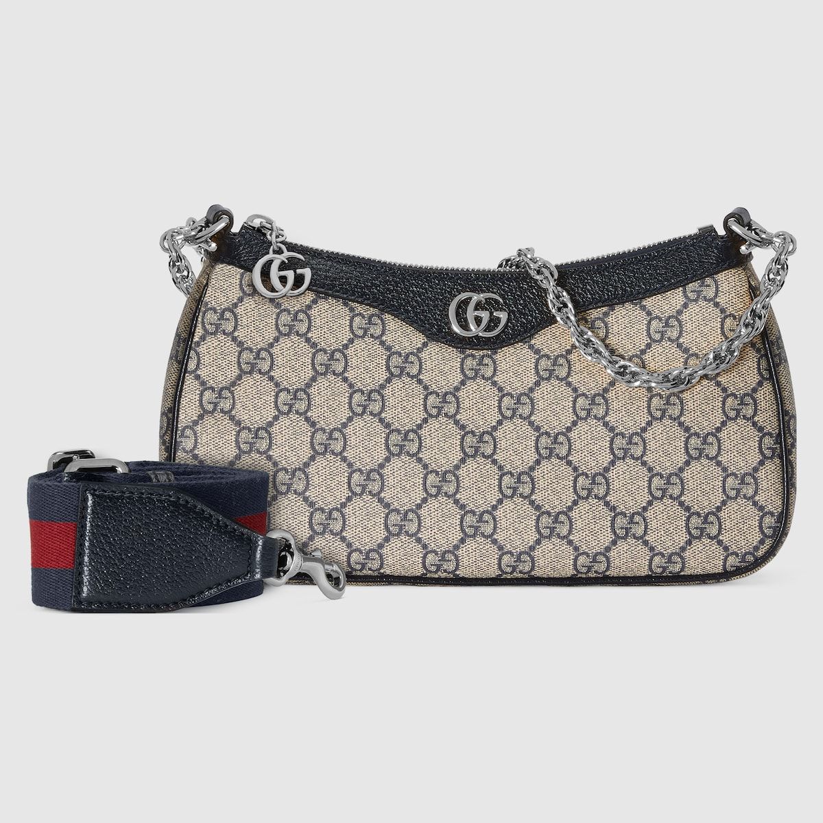 Gucci Ophidia Gg Small Handbag Beige And Blue Supreme