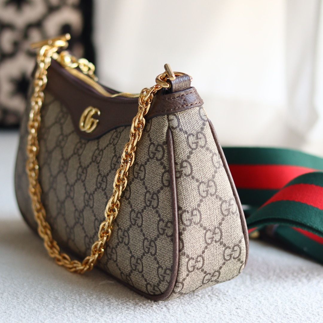 Gucci Ophidia Gg Small Handbag Beige And Ebony Supreme