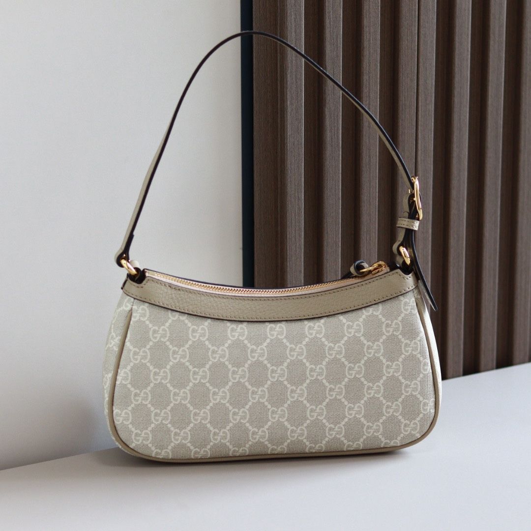 Gucci Ophidia Small Handbag Beige And White Supreme