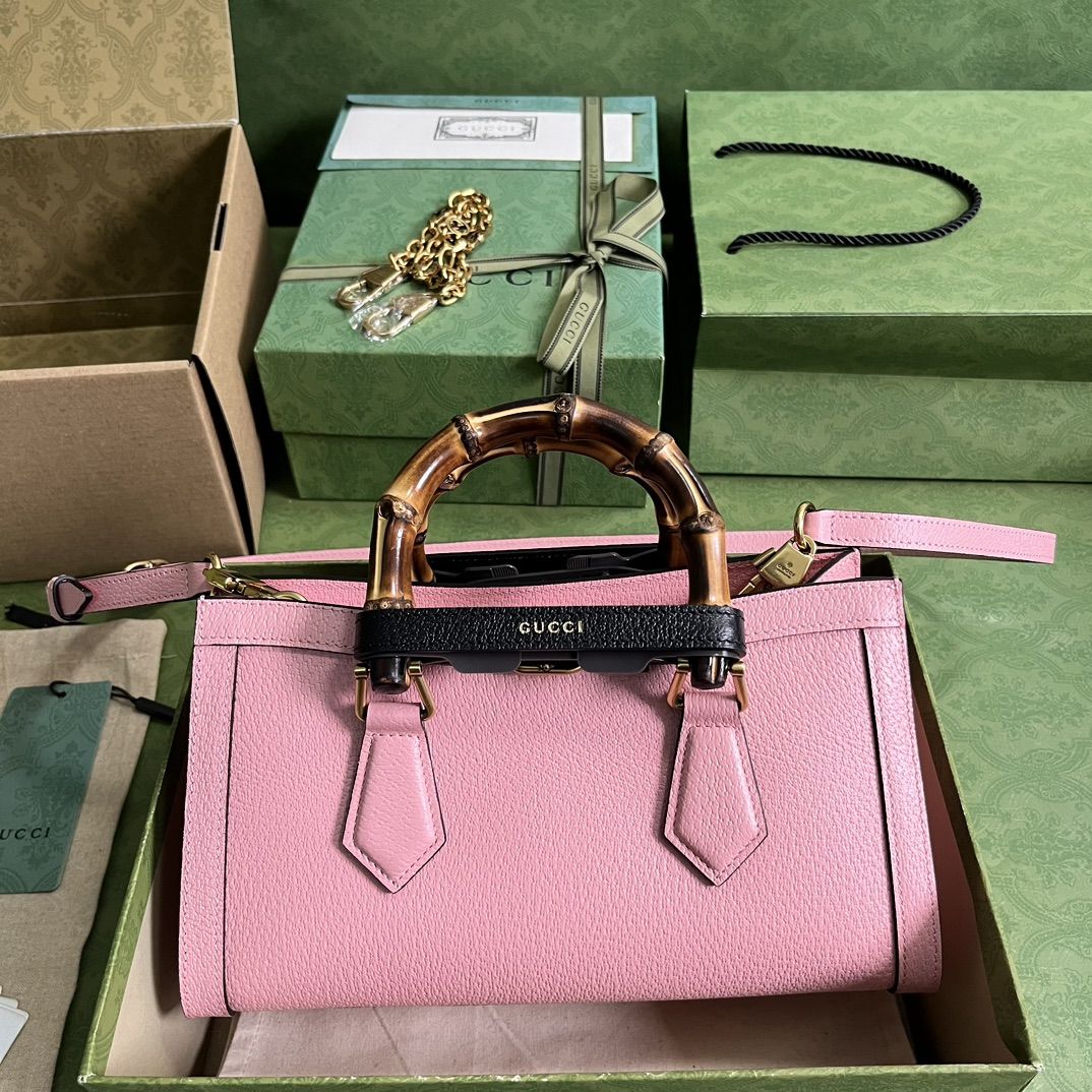 Gucci Diana Small Shoulder Bag Pink Leather