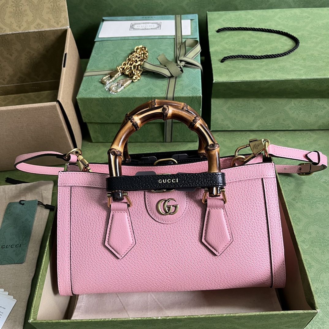 Gucci Diana Small Shoulder Bag Pink Leather