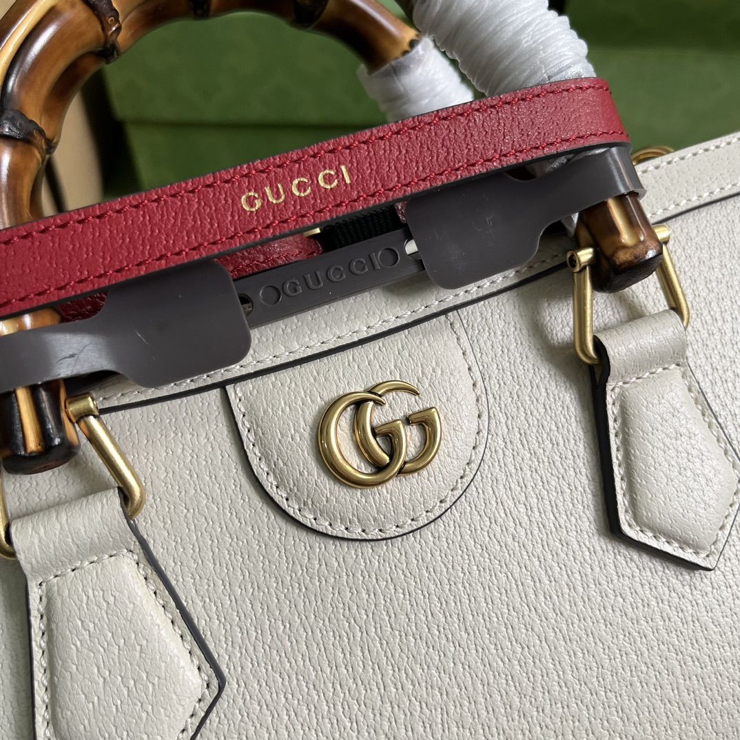 Gucci Diana Small Shoulder Bag White Leather