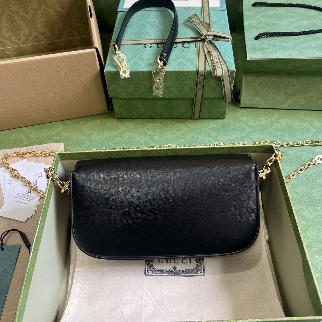 Gucci Horsebit 1955 Small Shoulder Bag Black Leather