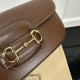 Gucci Horsebit 1955 Small Shoulder Bag Brown Leather