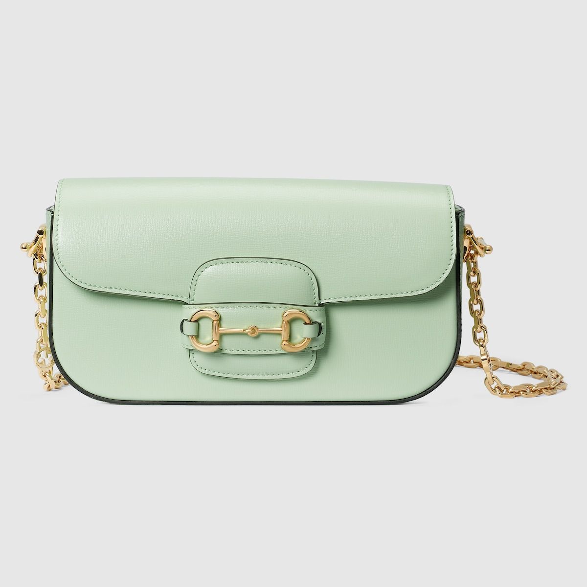 Gucci Horsebit 1955 Small Shoulder Bag Light Green Leather