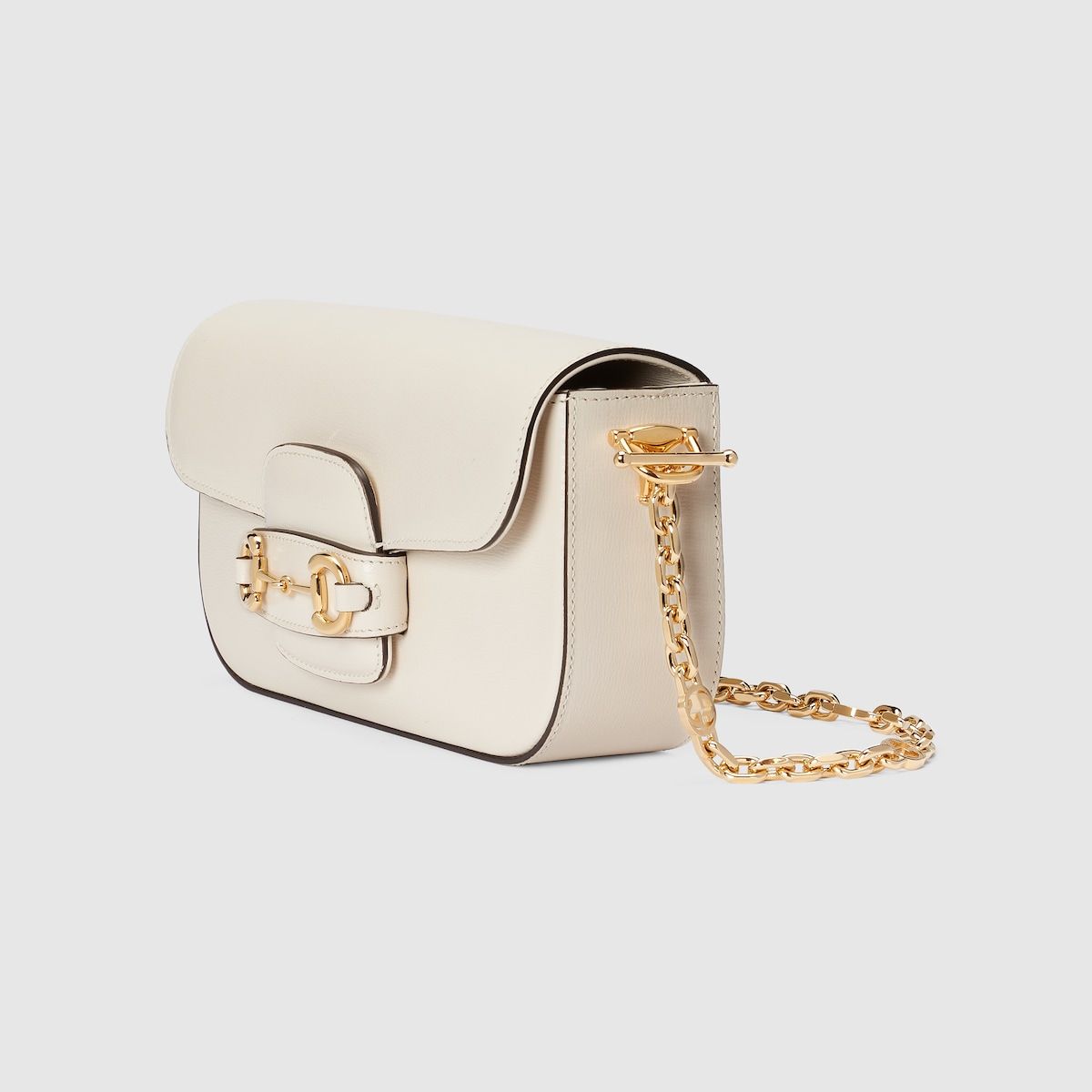 Gucci Horsebit 1955 Small Shoulder Bag White Leather