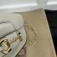 Gucci Horsebit 1955 Small Shoulder Bag White Leather