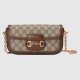 Gucci Horsebit 1955 Shoulder Bag Beige And Ebony Canvas