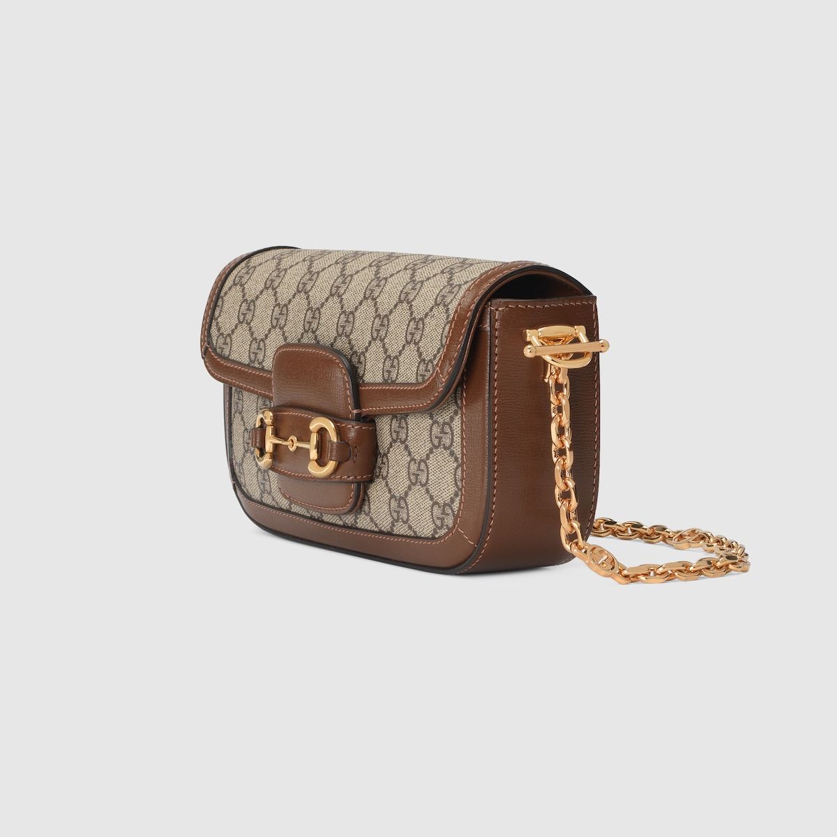 Gucci Horsebit 1955 Shoulder Bag Beige And Ebony Canvas