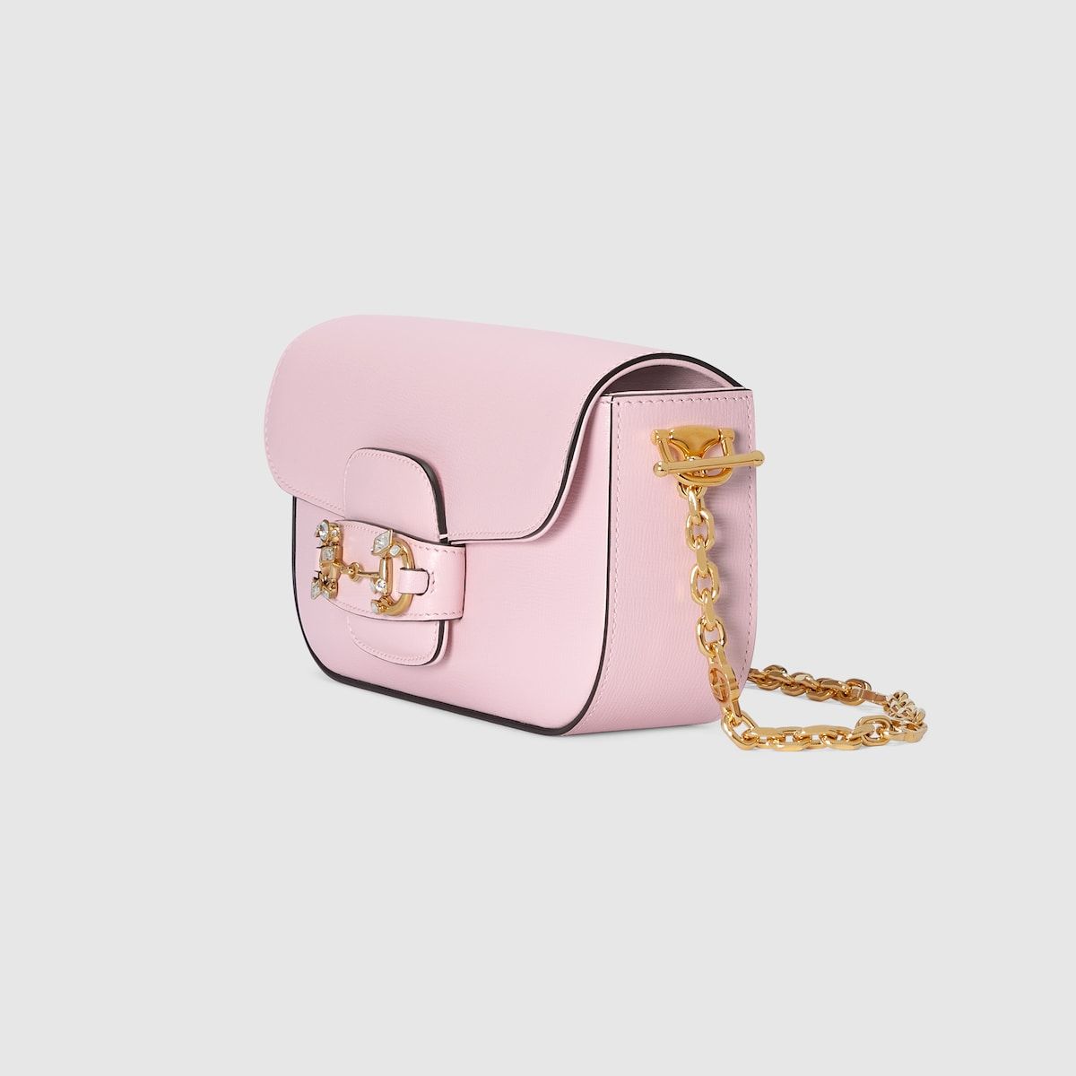 Gucci Horsebit 1955 Small Shoulder Bag Pink Leather